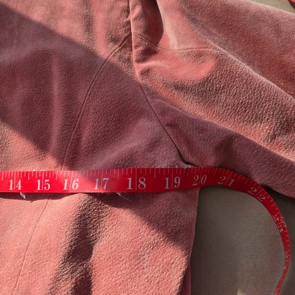 Pink Suede Leather Jacket with Nice Detail size M - Picture 11 of 14